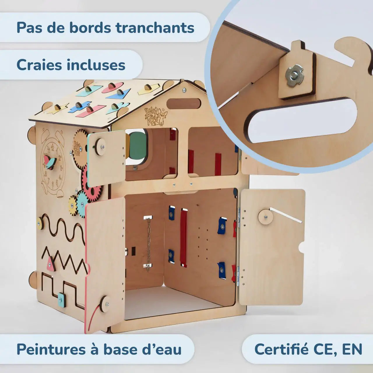 Ensemble Maisonnette Natura et Cube Interactif - Bois Natura - 12 à 18 mois - BusyKids by BusyKids