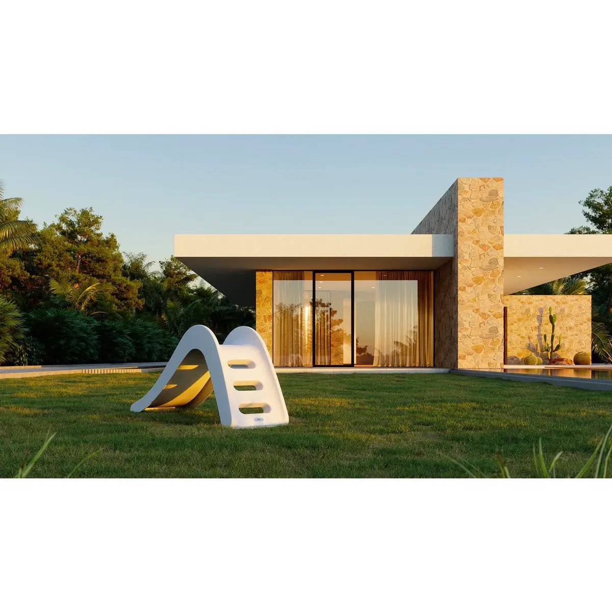 Toboggan Extérieur White Dolphin Pour Jardin Confort Et Glissade Amusante Pour Enfants Et Familles by Jupiduu - Designed for Kids