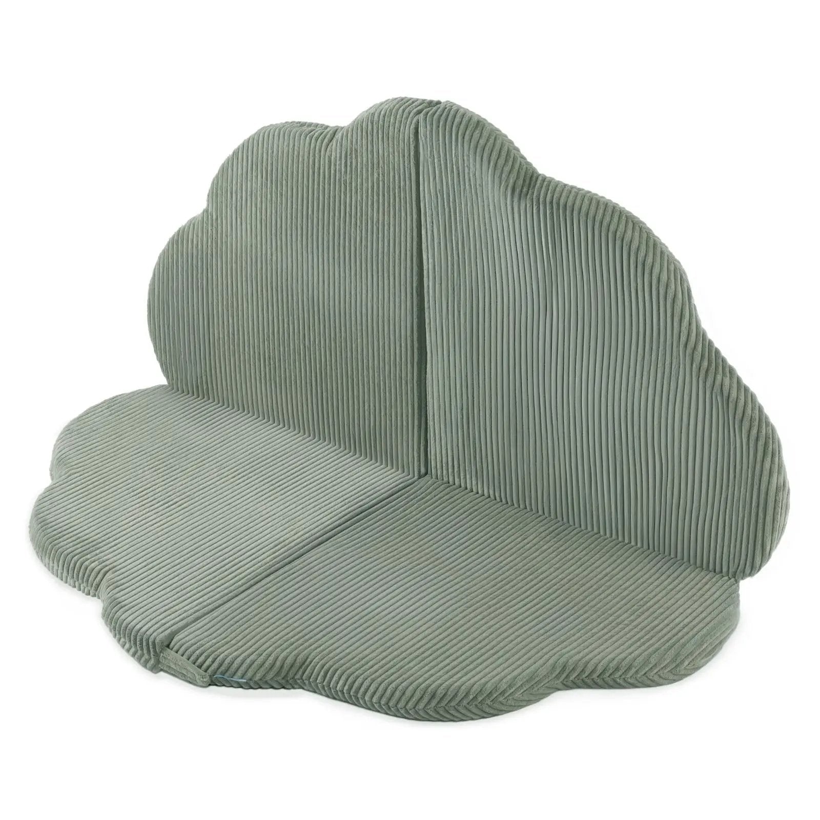 Tapis fleur - 15x115x5 cm, velours côtelé vert moelleux, tapis de jeu - Plush Nest by Misioo
