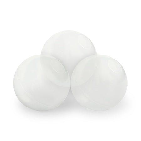 Piscine à balles, ronde, 90x30 cm, agneau gris (+ 200 boules argent, perle, transparentes) -Plush Nest - Misioo by Misioo