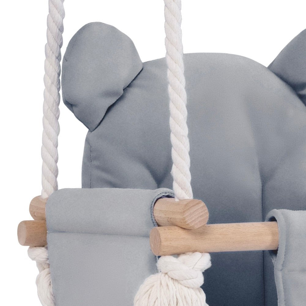 Balançoire Ourson - Velours gris - Plush Nest - myplayground
