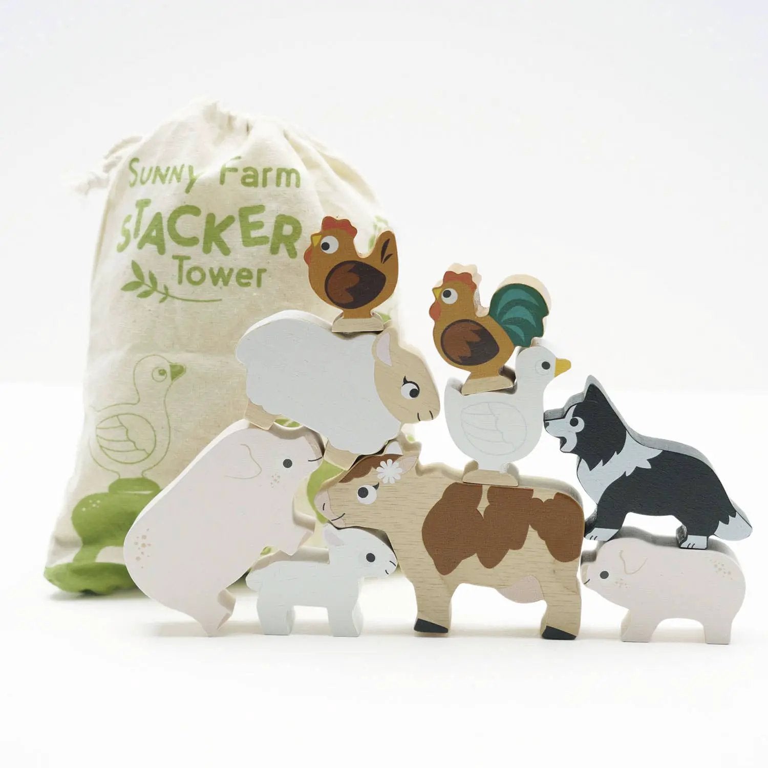 Jeu d'empilage d'animaux de ferme/Sunny Farm Stacker - Jeu Montessori enfant by Le Toy Van