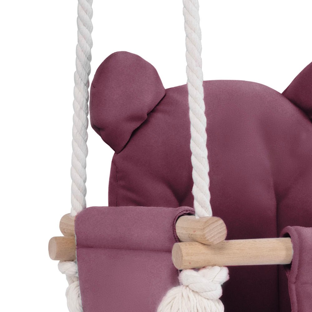 Balançoire Ourson - Velours lilas - Plush Nest - myplayground