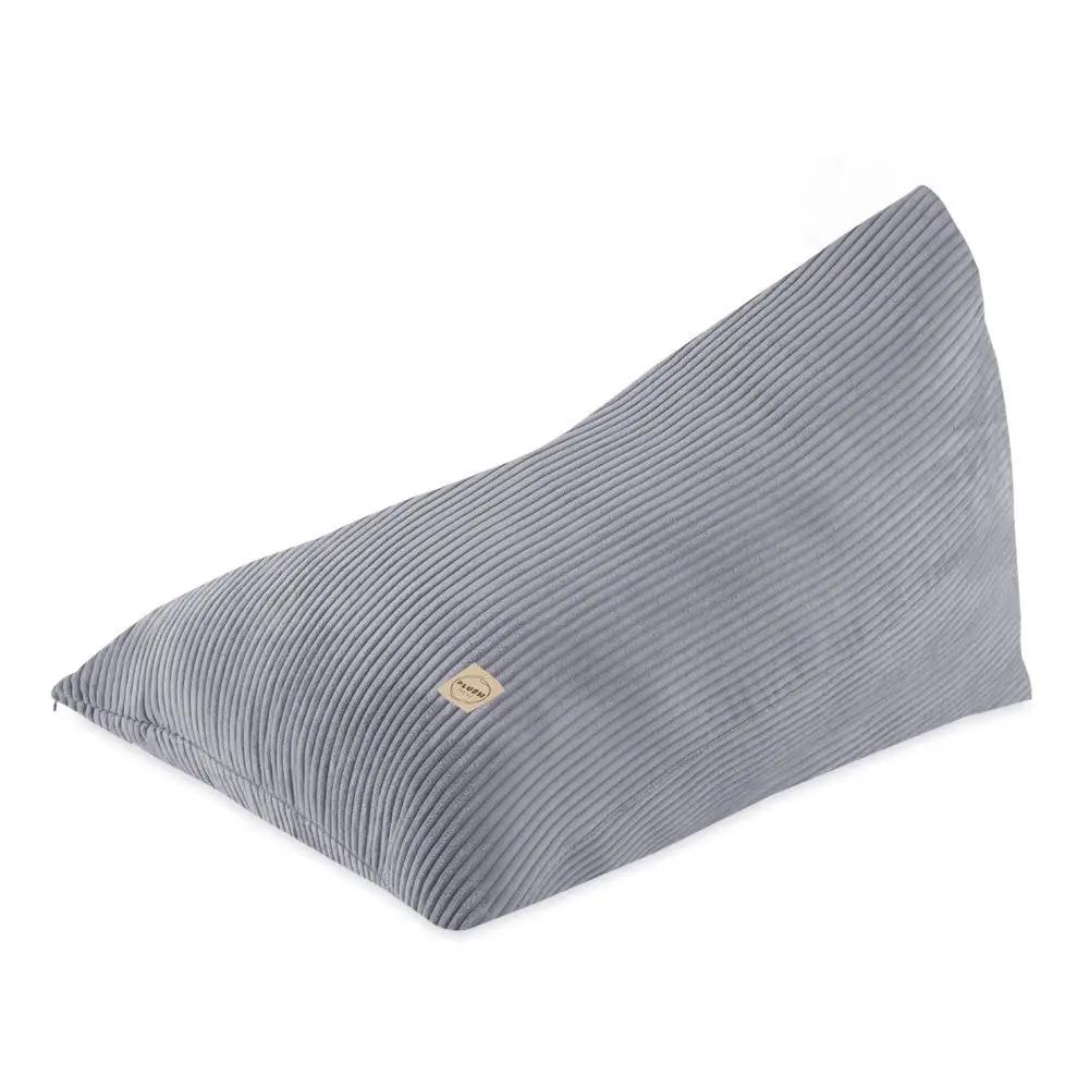 Pouf sac 120x80 cm- pouf en velours côtelé gris premium - Plush Nest by Misioo