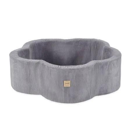 Piscine à balles, 95x30, gris, velours côtelé premium, Floral Fun Zone -Plush Nest - Misioo by Misioo