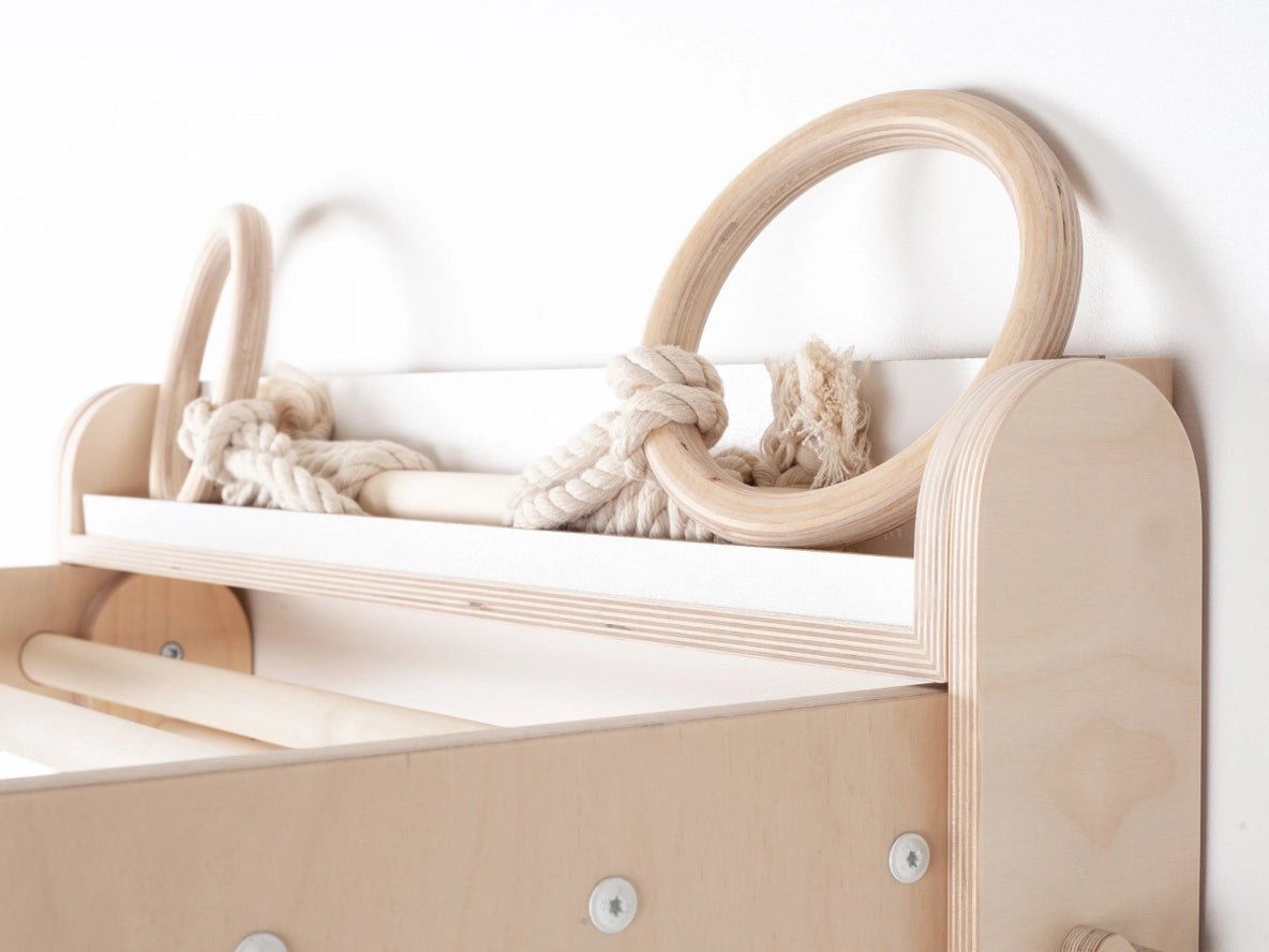 Anneaux de Gym et Barre Trapézoïdale Happymoon - Équipement de Gymnastique - Jeu de motricité enfant - Happymoon - myplayground