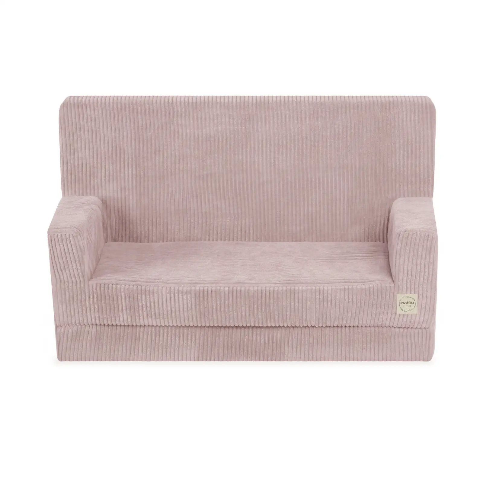 Canapé Foldie avec accoudoirs - Velours côtelé rose premium - PLUSH NEST by Misioo