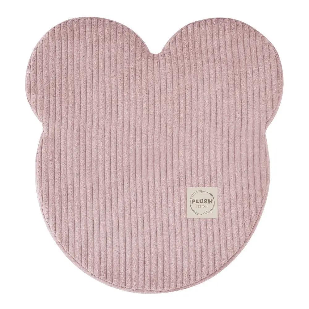 Pouf ourson 46x25 cm - Velours côtelé rose clair premium - Plush Nest by Misioo