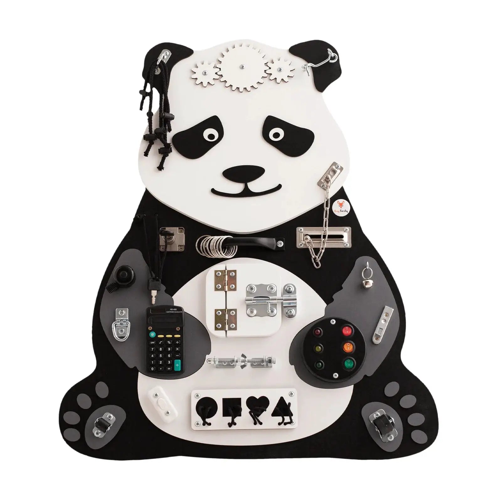 Panda Busy Board - Planche sensorielle - Jeu de motricite fine pour enfant (3 ans et +) by FoxyFamily