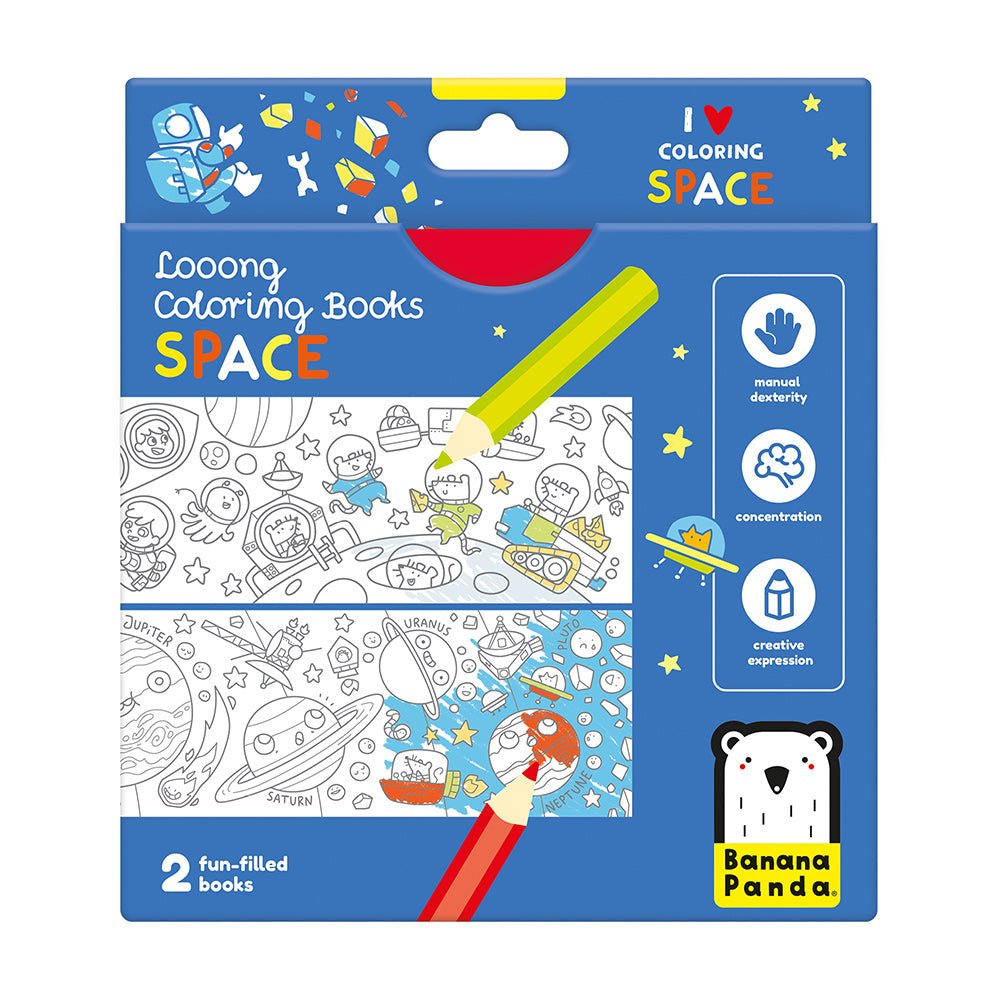 Livres de Coloriage Looong - J'adore Colorier l'Espace - Banana Panda - myplayground