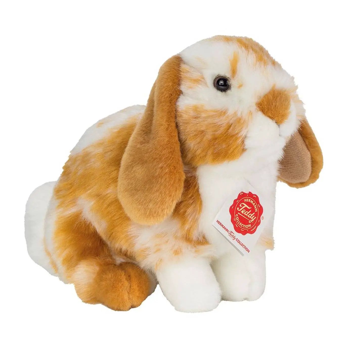 Lapin assis marron clair/blanc piqué 20 cm - jouet en peluche - S by Teddy Hermann