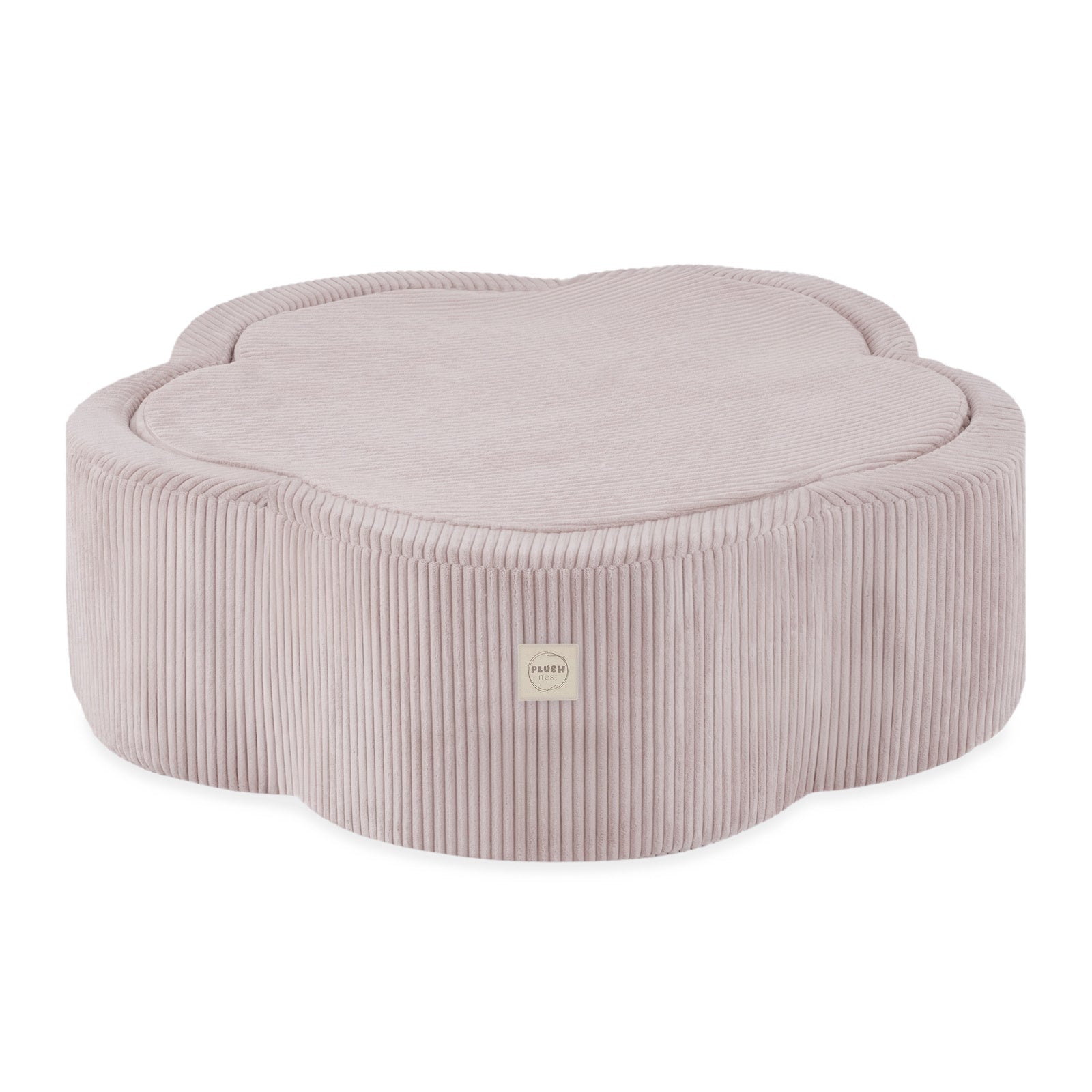Piscine à balles avec tapis, 95x30, rose clair, velours côtelé premium, Floral Fun Zone (+ 200 boules perle, perle rose clair, or) - Plush nest - Misioo - myplayground