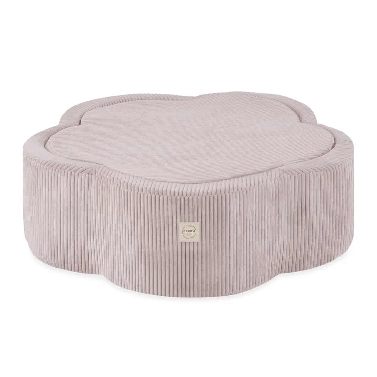 Piscine à balles avec tapis, 95x30, rose clair, velours côtelé premium, Floral Fun Zone (+ 200 boules perle, perle rose clair, or) -Plush nest - Misioo by Misioo