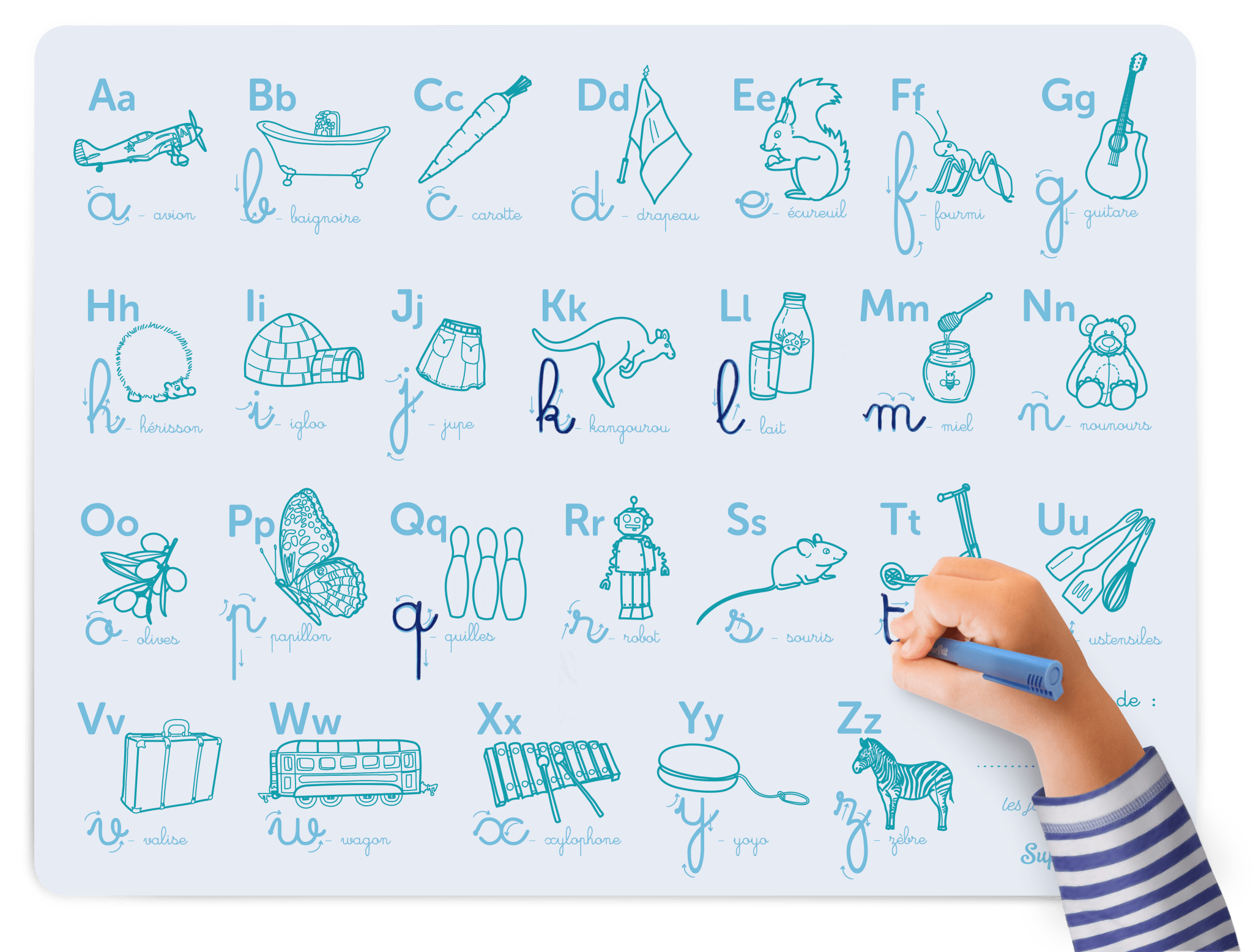 Abécédaire SuperPetit x Les Jolies Planches + Set de Table à Colorier - Jeu de Création - myplayground