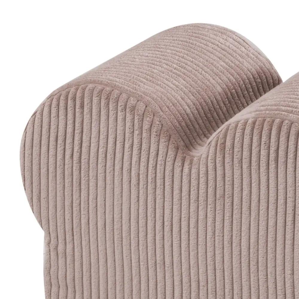 Pouf ourson 46x25 cm - Velours côtelé beige premium - Plush Nest by Misioo