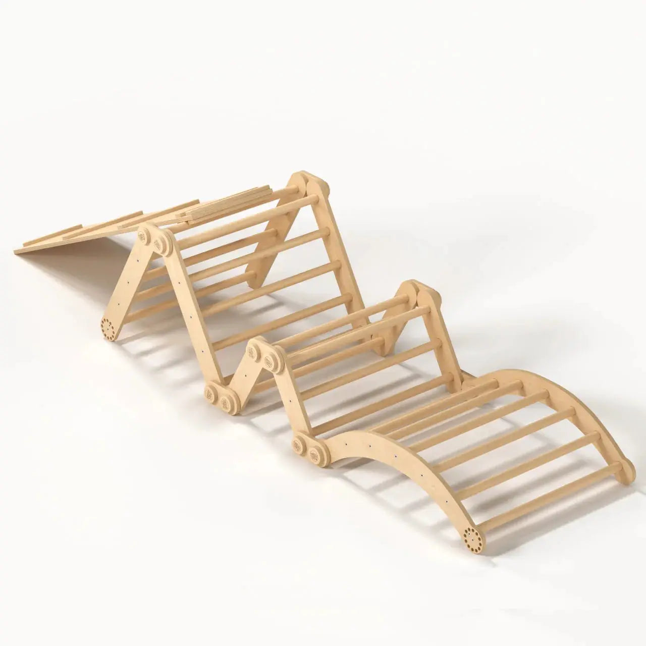 Ensemble d’escalade Inclinable (set xl avec Rocker + planche) - bois brut (non verni), 18 à 24 mois - BusyKids by BusyKids
