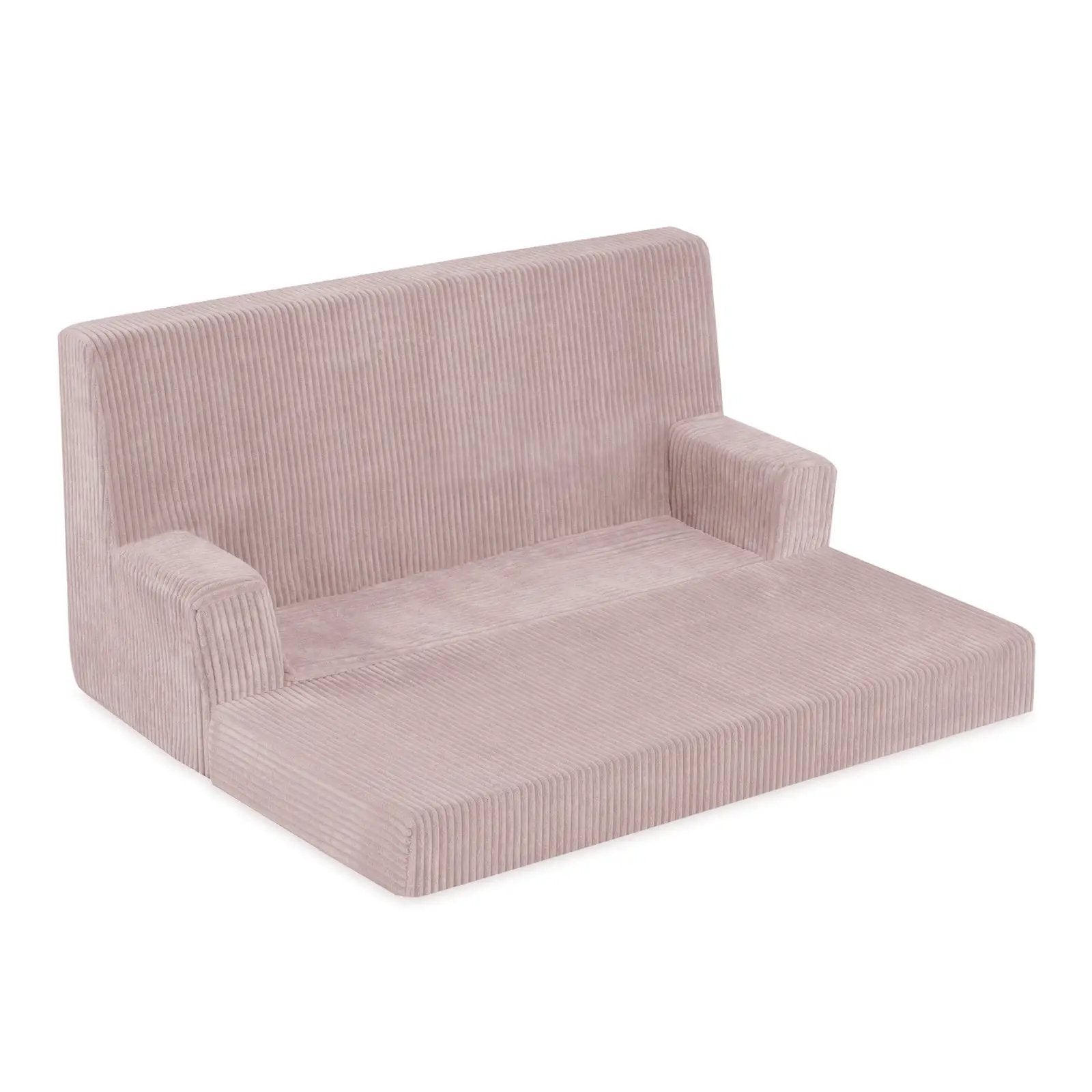 Canapé Foldie avec accoudoirs - Velours côtelé rose premium - PLUSH NEST by Misioo