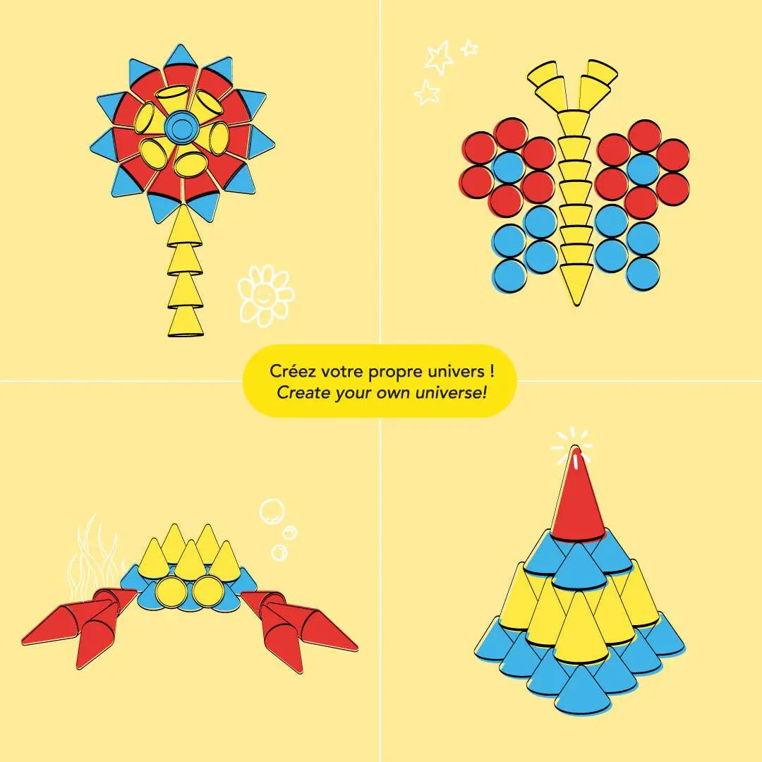 Piks Kit Cônes - Jeu de construction éducatif en bois by OPPI