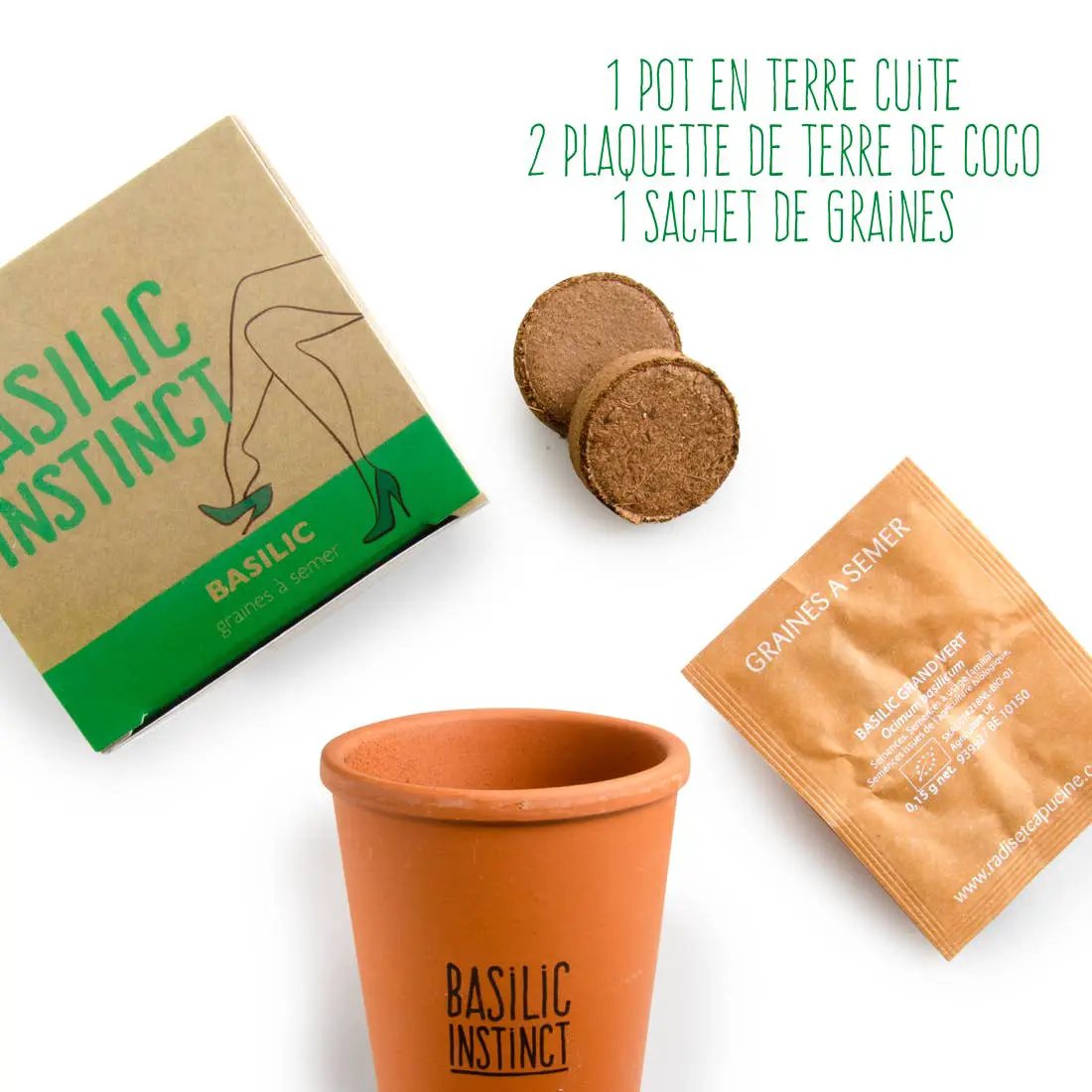 Kit message "Basilic Instinct" Basilic - Kit créatif de jardinage Enfant by Radis Et Capucine