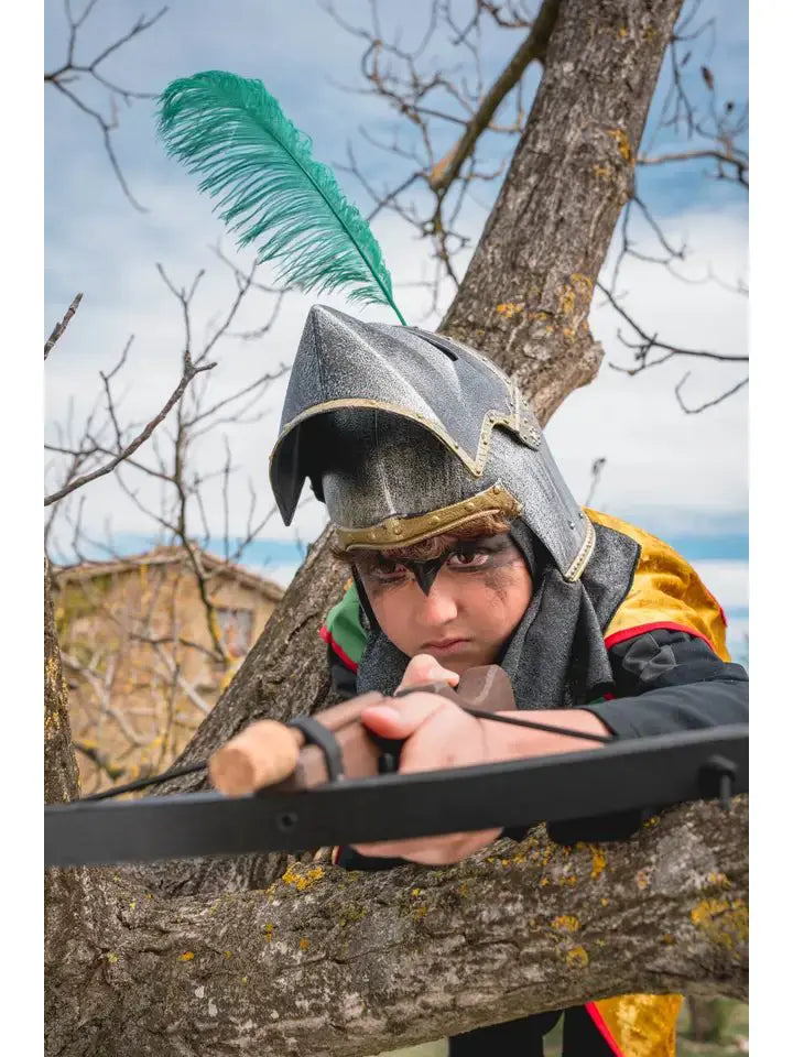 CASQUE FACIAL CHIEN AVEC PLUME COLOREE - Jeu de Rôle pour Enfants by KALID MEDIEVAL