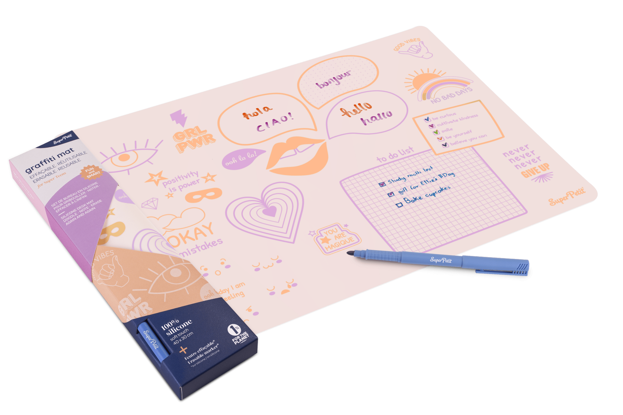 Set de bureau “feelgood” pour adolescentes by SuperPetit