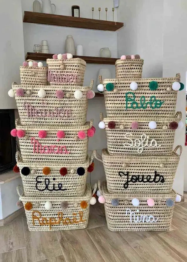 Coffre à Jouets Personnalisé - Boîte à Jouets à Pompons - Wholesale - Mikwi by Mikwi