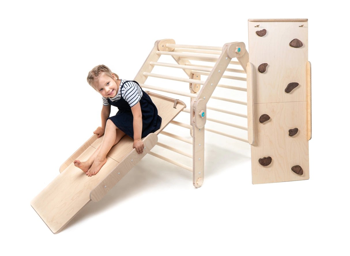 Triangle de Pikler Naturel Modifiable Avec Deux Rampes - Happymoon - myplayground