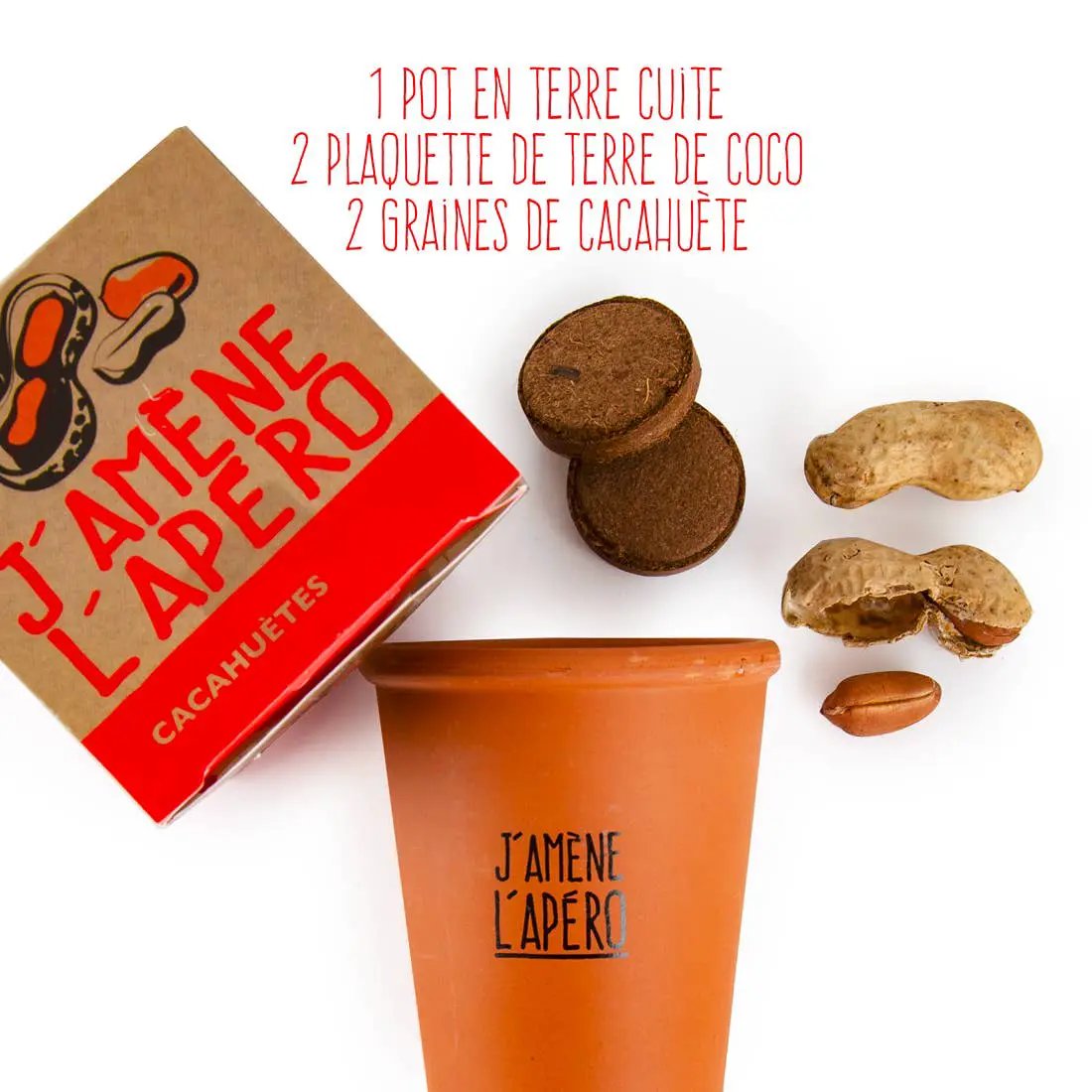 Kit message J'amène L'apéro - Cacahuètes - Kit créatif de jardinage by Radis Et Capucine