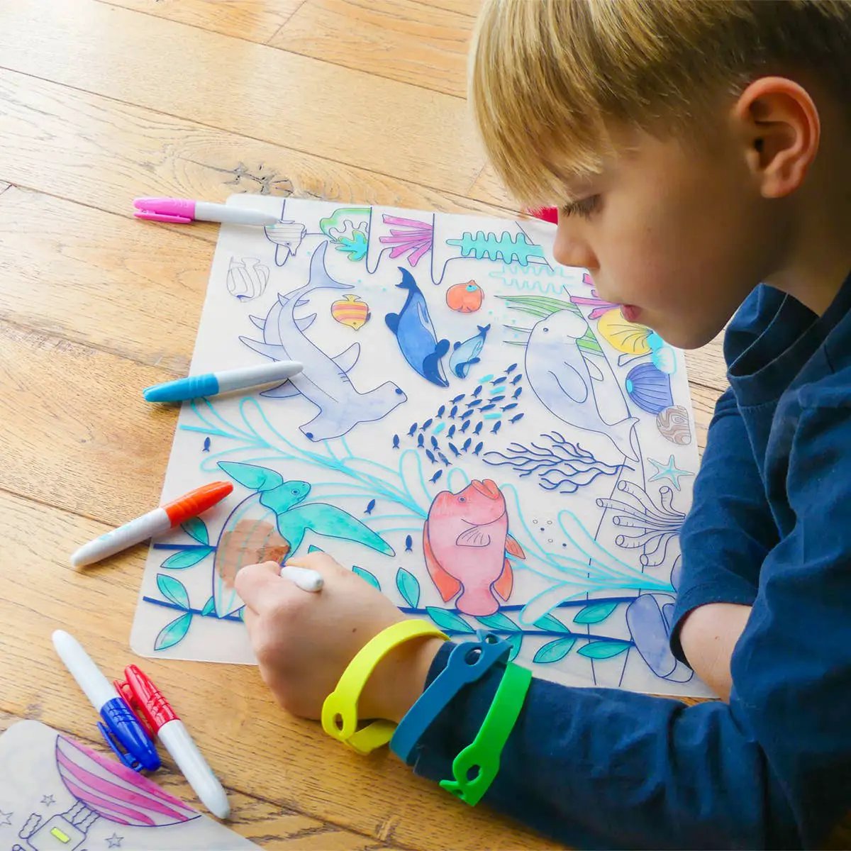 Jeu éducatif: Set de table en silicone CORAL - Réutilisable by SuperPetit