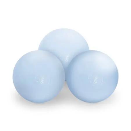 Piscine à balles avec tapis, 95x30, gris clair, velours côtelé premium, Floral Fun Zone (+ 200 boules perle, argent, bleu clair)-Plush nest - Misioo by Misioo