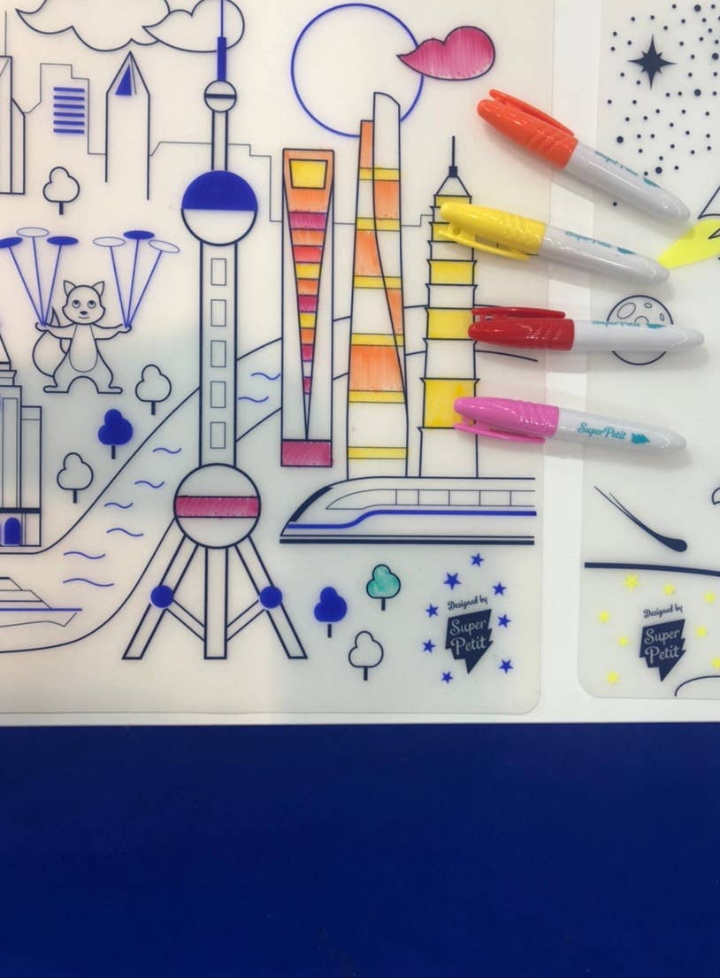 Jeu éducatif: Set de table en silicone CITY - Réutilisable - myplayground