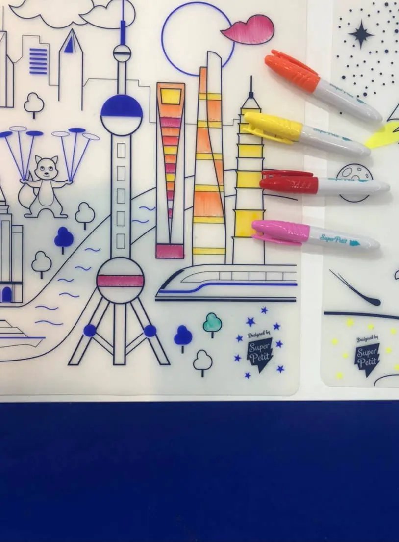 Jeu éducatif: Set de table en silicone CITY - Réutilisable by SuperPetit