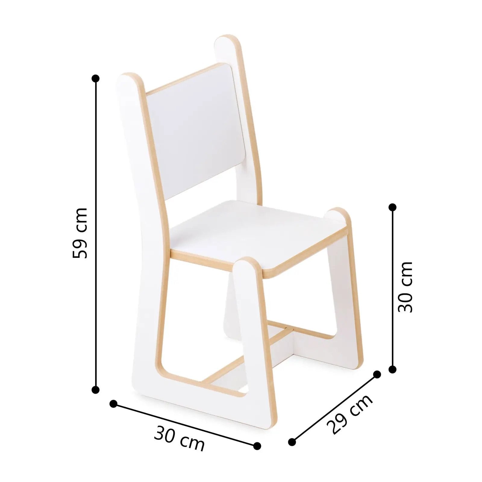 Chaise bébé avec table assortie - bois blanc, ensemble table et chaise enfant - Plush Nest by Misioo