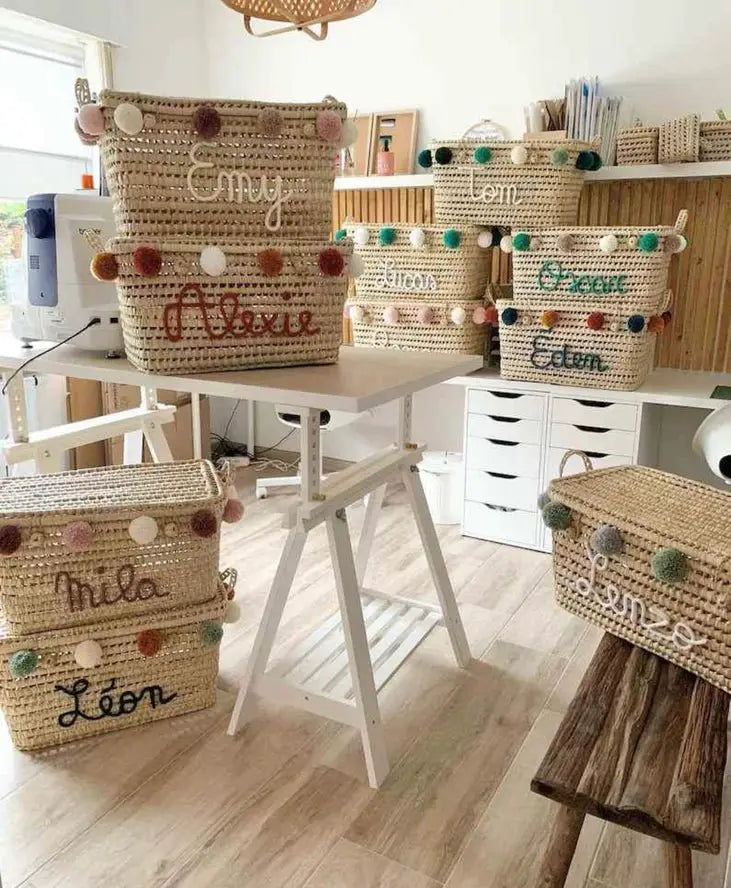 Coffre à Jouets Personnalisé - Boîte à Jouets à Pompons - Wholesale - Mikwi by Mikwi