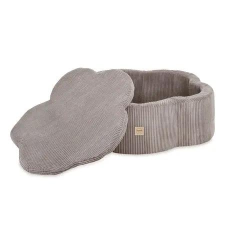 Piscine à balles, 95x30, beige, velours côtelé premium, Floral Fun Zone - Plush Nest- Misioo by Misioo