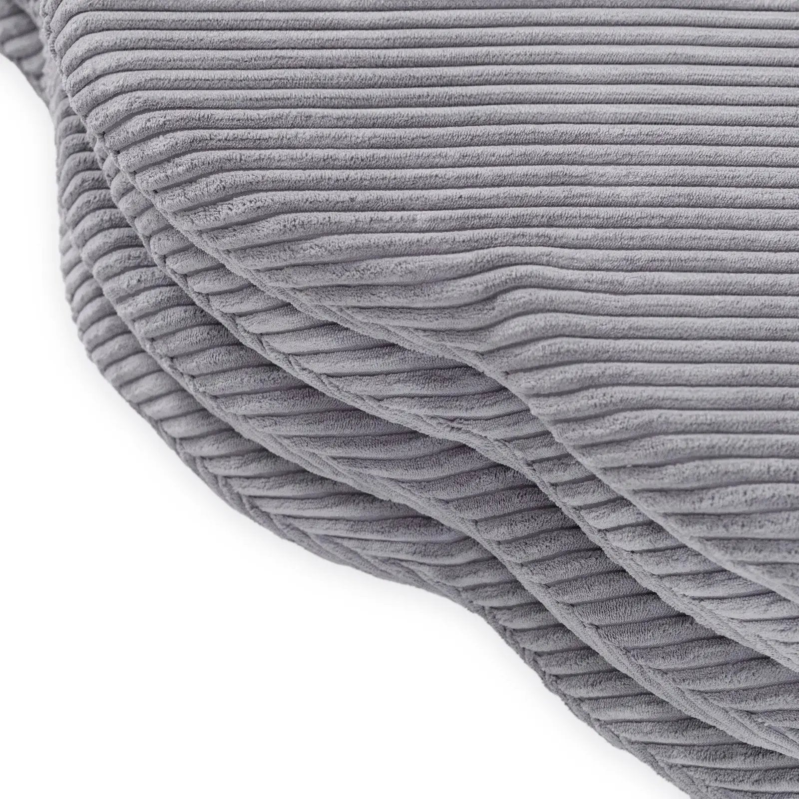 Tapis fleur - 15x115x5 cm, velours côtelé gris moelleux, tapis de jeu - Plush Nest by Misioo