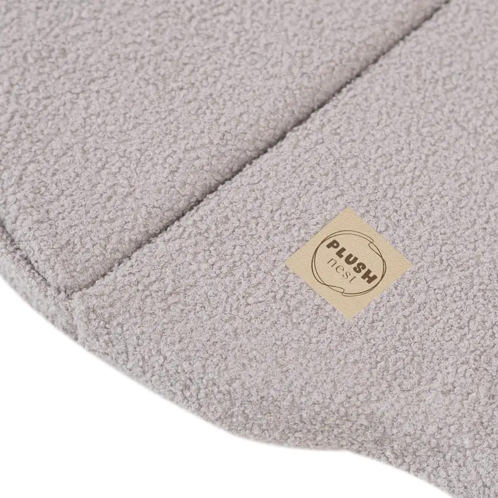 Tapis fleur - 15x115x5 cm, agneau gris moelleux, tapis de jeu - Plush Nest by Misioo