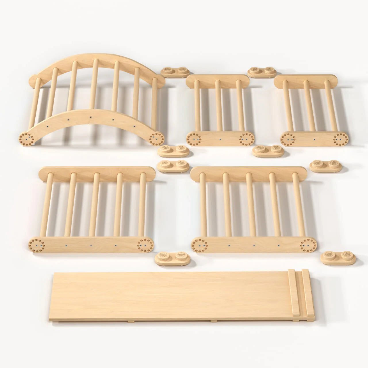 Ensemble d’escalade Inclinable (set xl avec Rocker + planche) - bois brut (non verni), 18 à 24 mois - BusyKids - myplayground