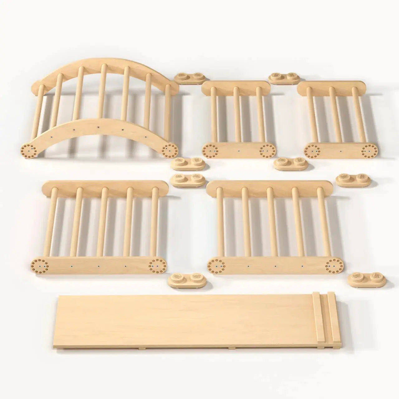 Ensemble d’escalade Inclinable (set xl avec Rocker + planche) - bois brut (non verni), 18 à 24 mois - BusyKids by BusyKids