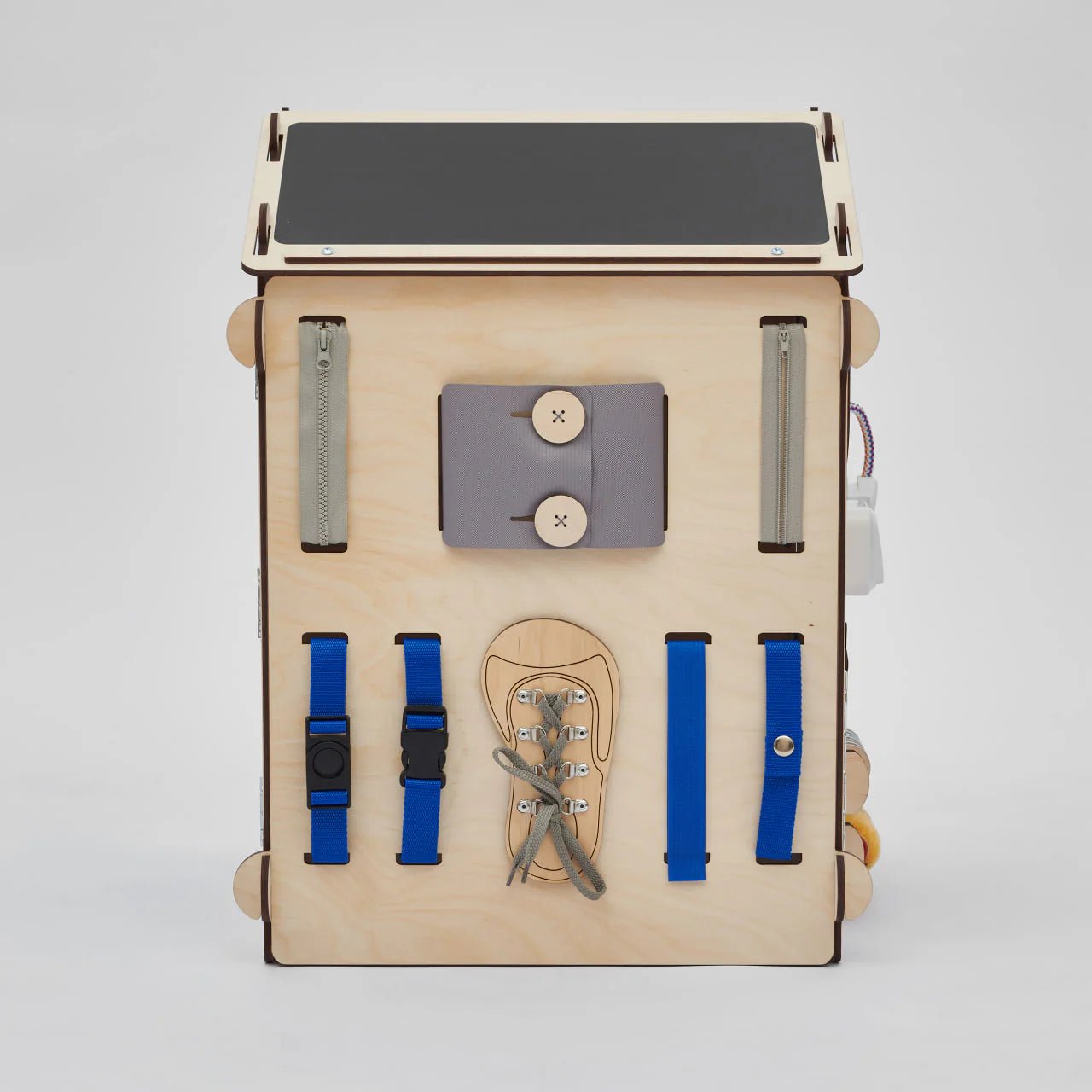 Ensemble Maisonnette et Cube Interactif - menthe, bois natura, 12 à 18 mois - BusyKids - myplayground