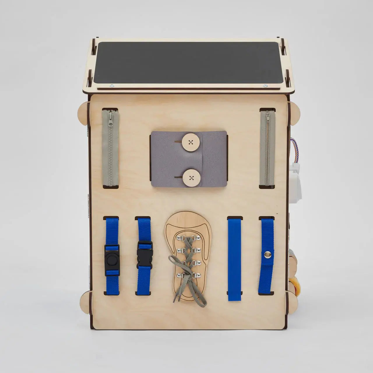 Ensemble Maisonnette et Cube Interactif - menthe, bois natura, 12 à 18 mois - BusyKids by BusyKids