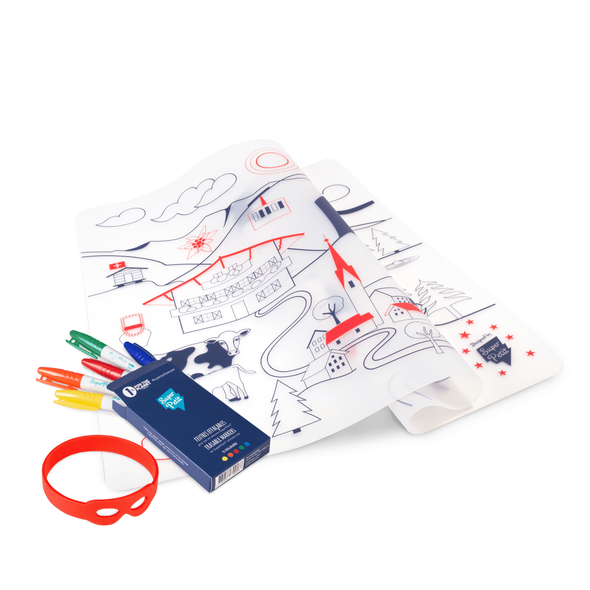 Jeu éducatif: Set de table en silicone MONTAGNE Réutilisable by SuperPetit