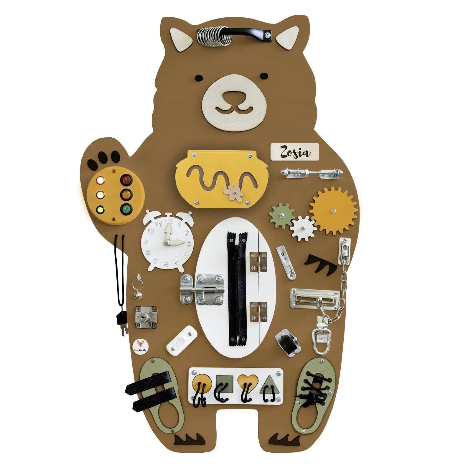 MARY L'OURSON Busy Board - Planche sensorielle - Jeu de motricite fine pour enfant ( 3 ans et + ) by FoxyFamily