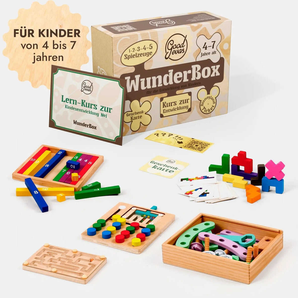 WunderBox 4-7 Years Screen Free Learning With 5 Educational Toys Parent Course And Creative Activities by Goodevas