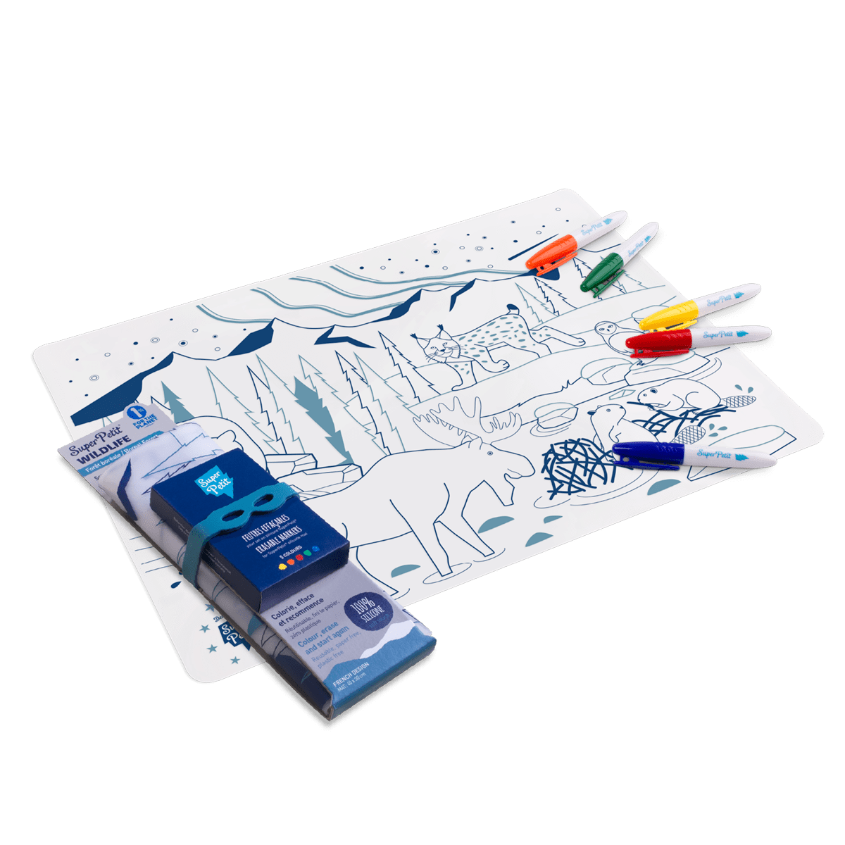 Jeu éducatif: Set de table en silicone BOREAL - Réutilisable by SuperPetit
