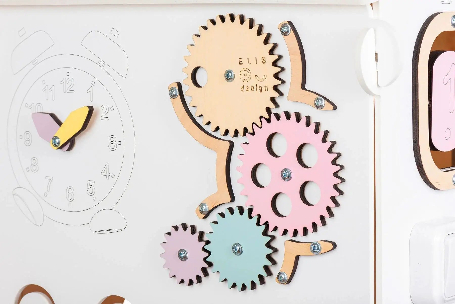 Maisonnette Éducative blanche - pastel, édition limitée, Bois Natura, 12 à 18 mois - BusyKids by BusyKids
