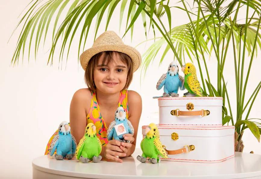 Perruche bleue 13 cm - peluche - peluche by Teddy Hermann