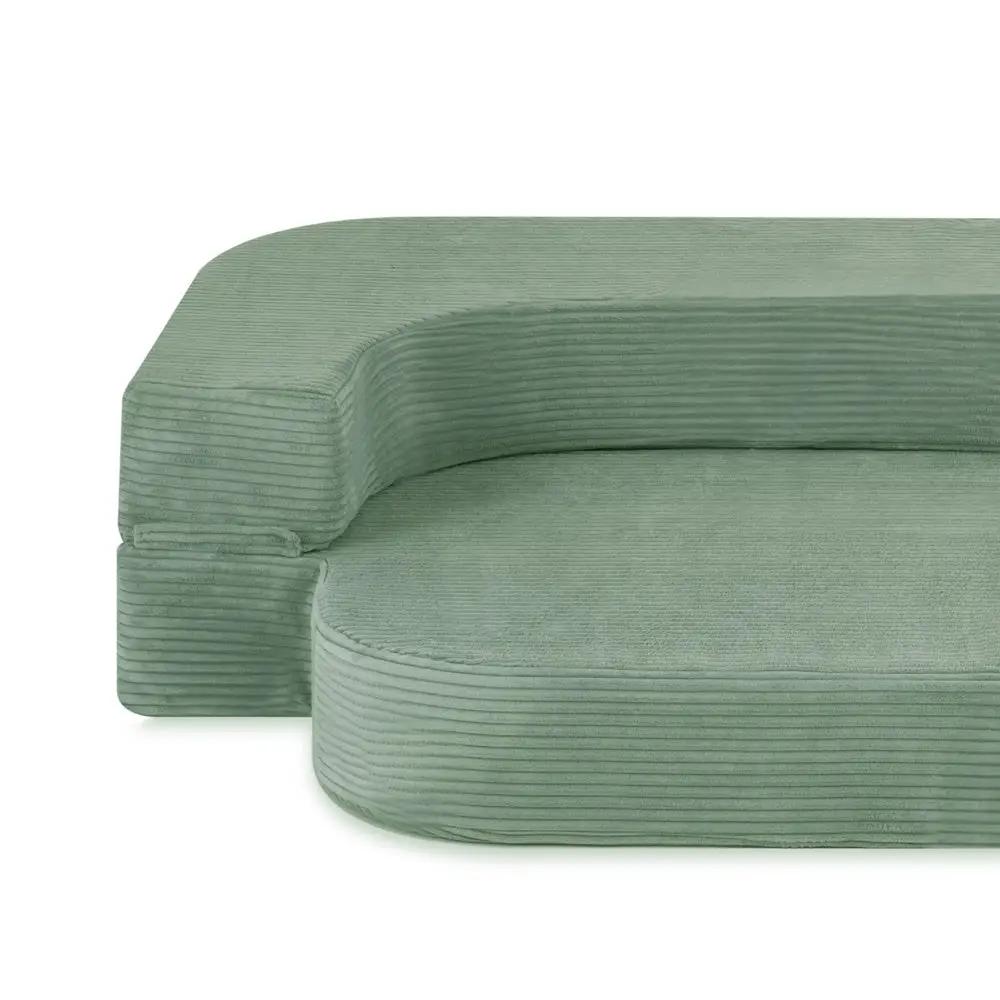Canapé-lit Foldie - Velours côtelé vert premium, lavable, imperméable - Plush Nest by Misioo