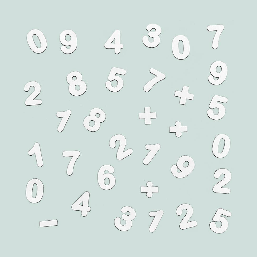 Chiffres magnétiques blancs - lot de 100 magnets - myplayground