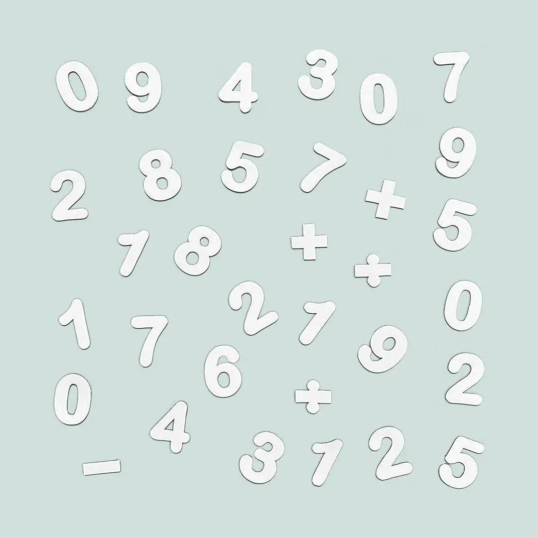 Chiffres magnétiques blancs - lot de 100 magnets by Ferflex